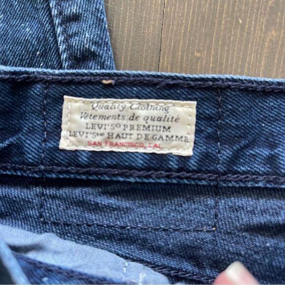 Levis Premium Denim Wedgie Dark Wash High Waist Speckled Jeans Size 27 - Picture 6 of 7